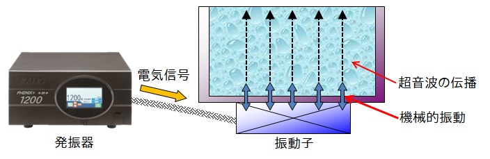 超音波発振器と振動子