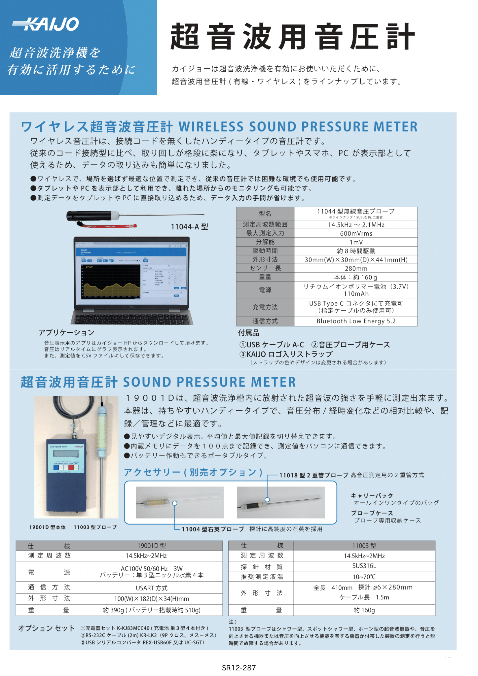 超音波用音圧計カタログ